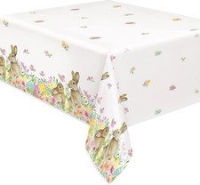 Easter Table Cover Pretty Pastel Bunny Spring Flower Plastic Party Tablecloth