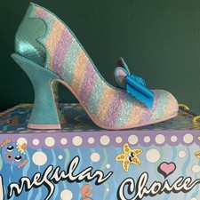 NEW BOXED Irregular Choice Glitter Pastel FLEUR DE LIS Ltd Edt UK3.5/EU36 Heels