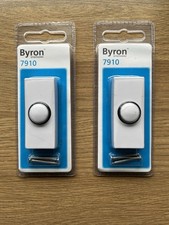 2 X Byron 7910 White Wired Bell Push button