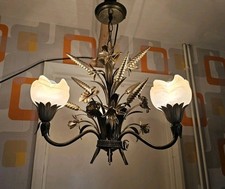 Italian Toleware Wheatsheaf Chandelier Ceiling Lights