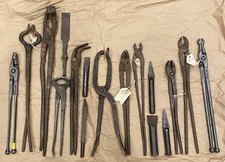 Lot of 17 Vintage Rustic Blacksmith Old Forging Tools Industrial Decor Chisel