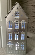 Marks And Spencer Empty Shortbread Hanging Christmas House Tin Light Up 