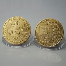 Bitcoin Physical Collectible Coin (BTC) Gold Plated 40mm - UK STOCK