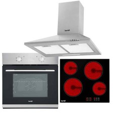 Ceramic Hob, Fan-Assisted Oven & Chimney Style Cooker Hood Bundle