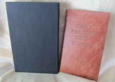 Real Leather Pocket Golf Score Book Tan DAD'S PAR-FECT GOLF SCORES Luxury Gift