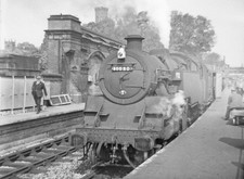 Original Railway Negative of 4MT 80080 at Shrewsbury on down local.