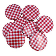 Bramley & Sage 63mm Red Gingham Replacement Jam Jar Lids (6, 12, 24)