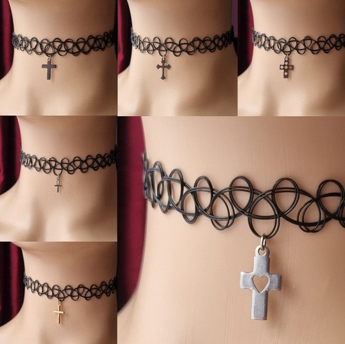Tattoo choker stretch black - tattoo,