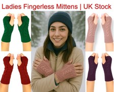 Ladies knitted mittens wrist - ladies,