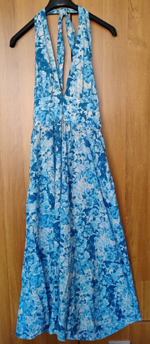 Zara long blue halter neck
