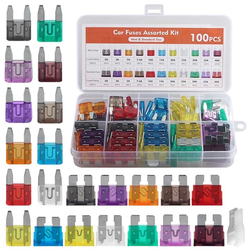 100x car fuses assorted - 100x,