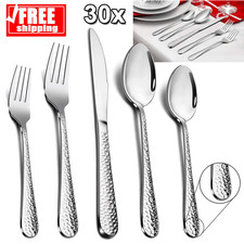Cutlery Set - 30 Piece Dinner Set Stainless Steel Flatware Silverware Silver New