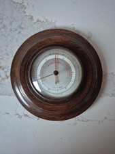 Vintage Wooden Framed Short & Mason Stormoguide Brass Rimmed Wall Barometer VGC