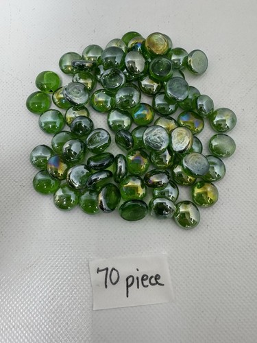 Green glass pebbles - glass, flat