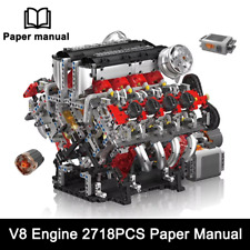 MOC Technik Electrically Driven No.V8 Engine Model Car Building Blocks Set Creat