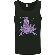Poseidon Riding an Axolotl Mens Vest Tank Top