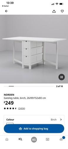 White ikea norden gateleg - ikea,