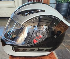 MT Revenge Binomy Full Face Motorcycle Helmet - Black/White/Grey.  Size M 57-58