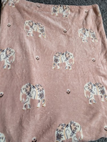 Elephant floral pink throw - elephant,