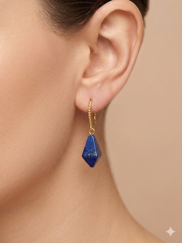 Lapis lazuli drop earrings - lapis,