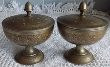 2 X Vintage Brass Lidded