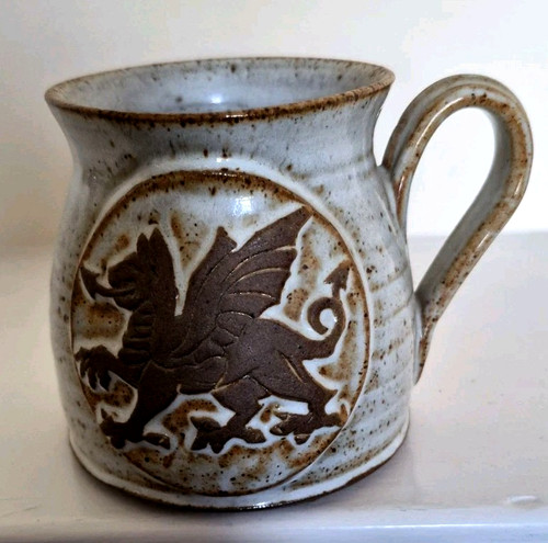 Vintage stoneware welsh dragon - stoneware,