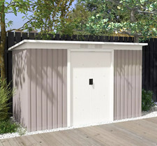 Large Metal Ventilated Garden Storage Shed with Lockable Double Sliding Doors