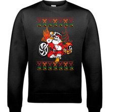 Skull Biker Santa D2 Mens Funny Xmas Sweatshirt Motorcycle Motorbike Ugly Jumper