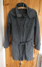 INDIGO BLUE HOODED LONG JACKET & BELT   XL   MARKS AND SPENCER  COTTON MIX