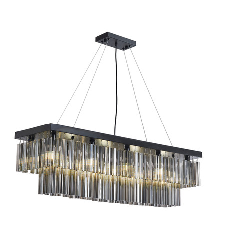 Chandelier black smoked glass - black,