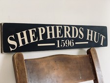 Shepherds Hut Sign Vintage Glamping Cart Decor Camping Sheep Shepherd Rustic rt