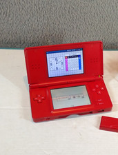 Nintendo DS Lite Red Shell Worn Screens Good with USB Charger FULLY TESTED