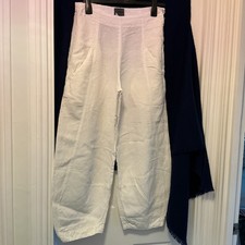 Oska white linen trousers