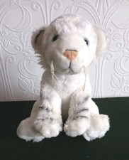 SOFT PLUSH WHITE TIGER SEATED