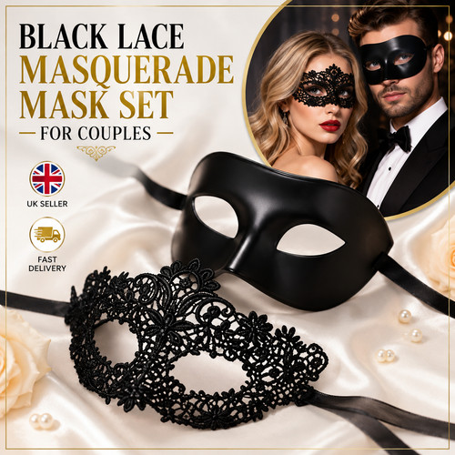2pcs black lace - lace, masquerade