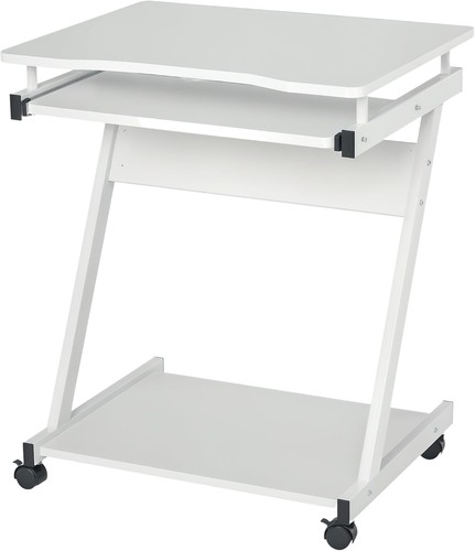 Mobile computer desk shaped - desk,, z-shaped