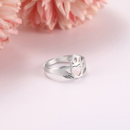 Silver claddagh ring heart - silver,
