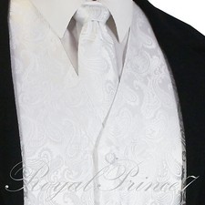 WHITE XS to 6XL Paisley Tuxedo