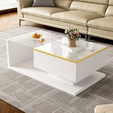 90cm Modern Glass Coffee Table