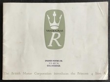 VANDEN PLAS PRINCESS 4 LITRE R Sales Brochure c1967 #2227/C ROLLS ROYCE ENGINE