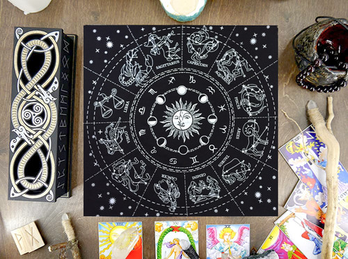 Altar cloth zodiac - altar, silver