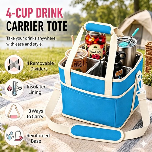 Insulated cup drink carrier - insulated,