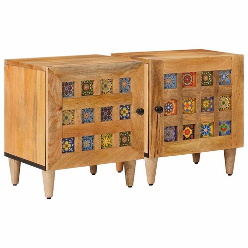 Bedside cabinet solid mango - bedside,