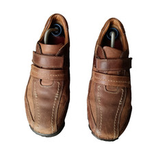 Hotter Comfort Concept Size UK 9.5 Brown Leather Mens Shoes Sneakers Hook & Loop