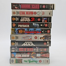 VHS Tape Bundle X10 Action/Violent 18 Rated, Mad Max 1 & 2/Payback/Ransom + More