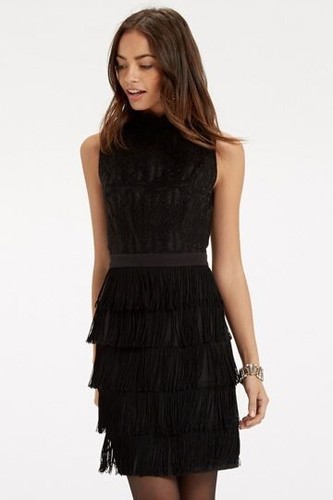 Oasis black tiered fringed - oasis,