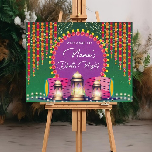 Personalised dholki sign - dholki,