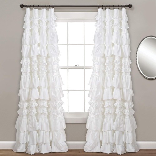 Curtain panel window ruffled - curtain,