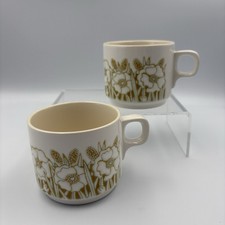 2 x Vintage Hornsea Fleur Cups