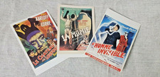 3 Vintage Horror French Postcards,  Le château des loufoques, Momie, Invisible**